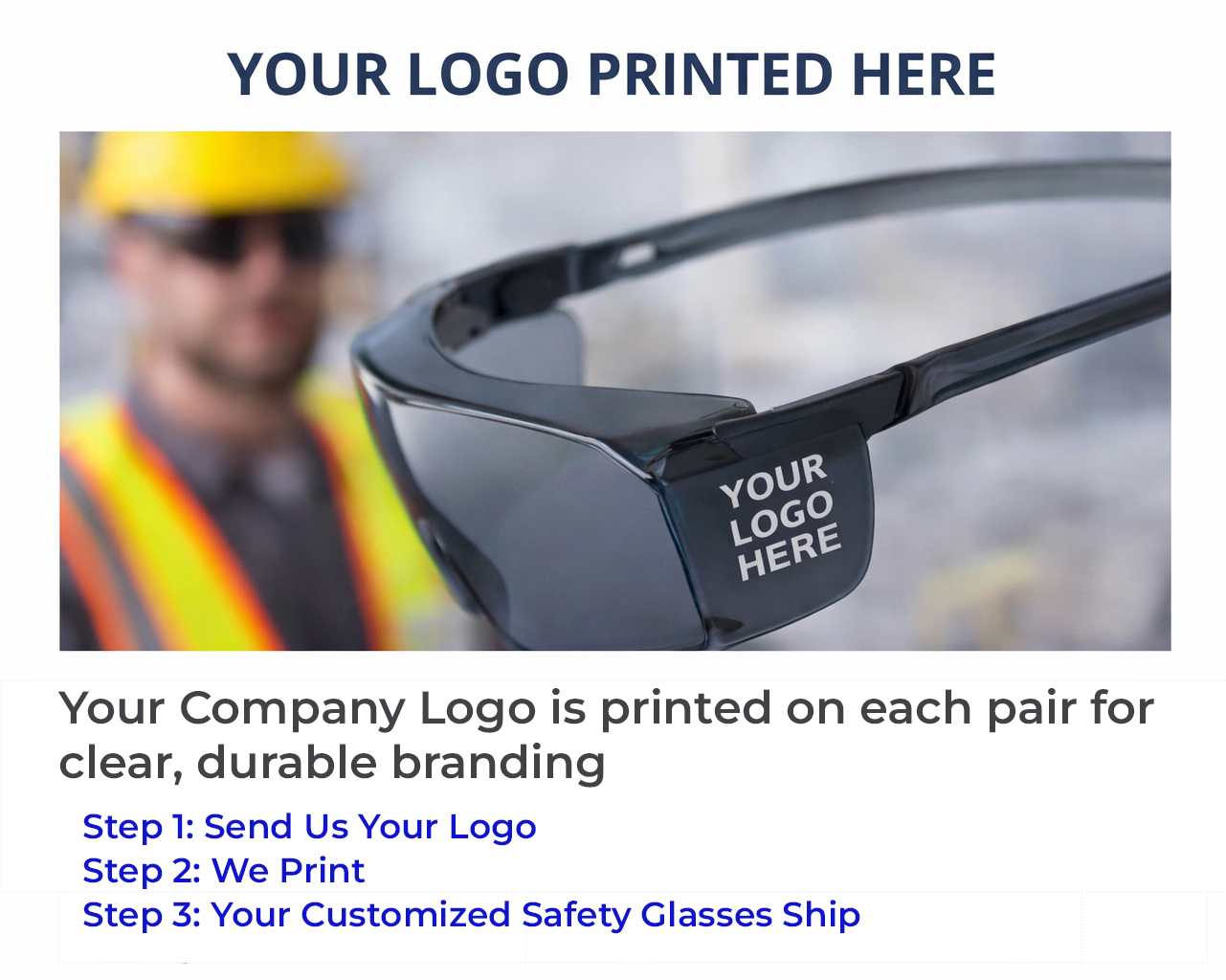 Logo Printed FL250-T2 smoke lens safety glasses
