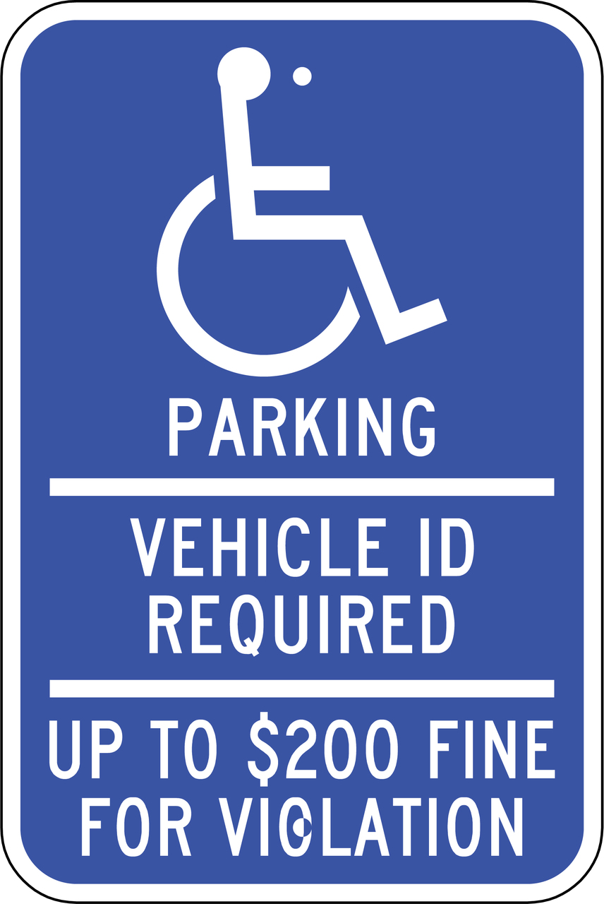 ZING 2691 Eco Parking Sign, Handicapped Parking Vehicle ID Required, Minnesota, 18Hx12W, Engineer Grade Prismatic, Recycled Aluminum 