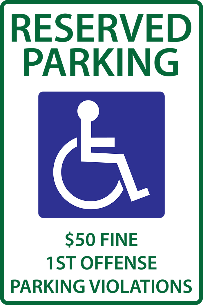 ZING 2678 Eco Parking Sign, Handicapped Reserved Parking Fine, Alabama, 18Hx12W, Engineer Grade Prismatic, Recycled Aluminum 