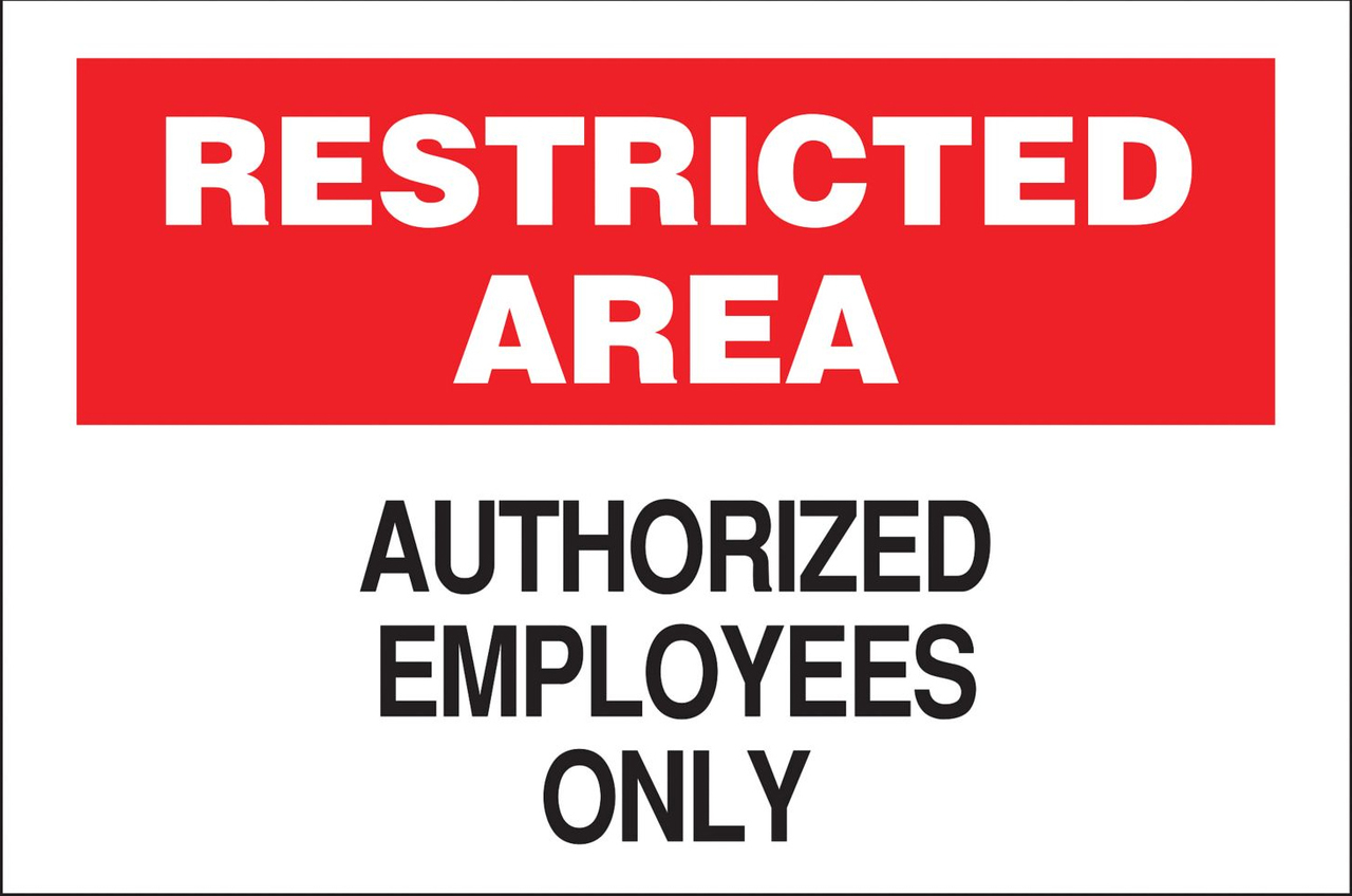 ZING Security Sign, Restricted Area, 10Hx14W, Recycled Aluminum 