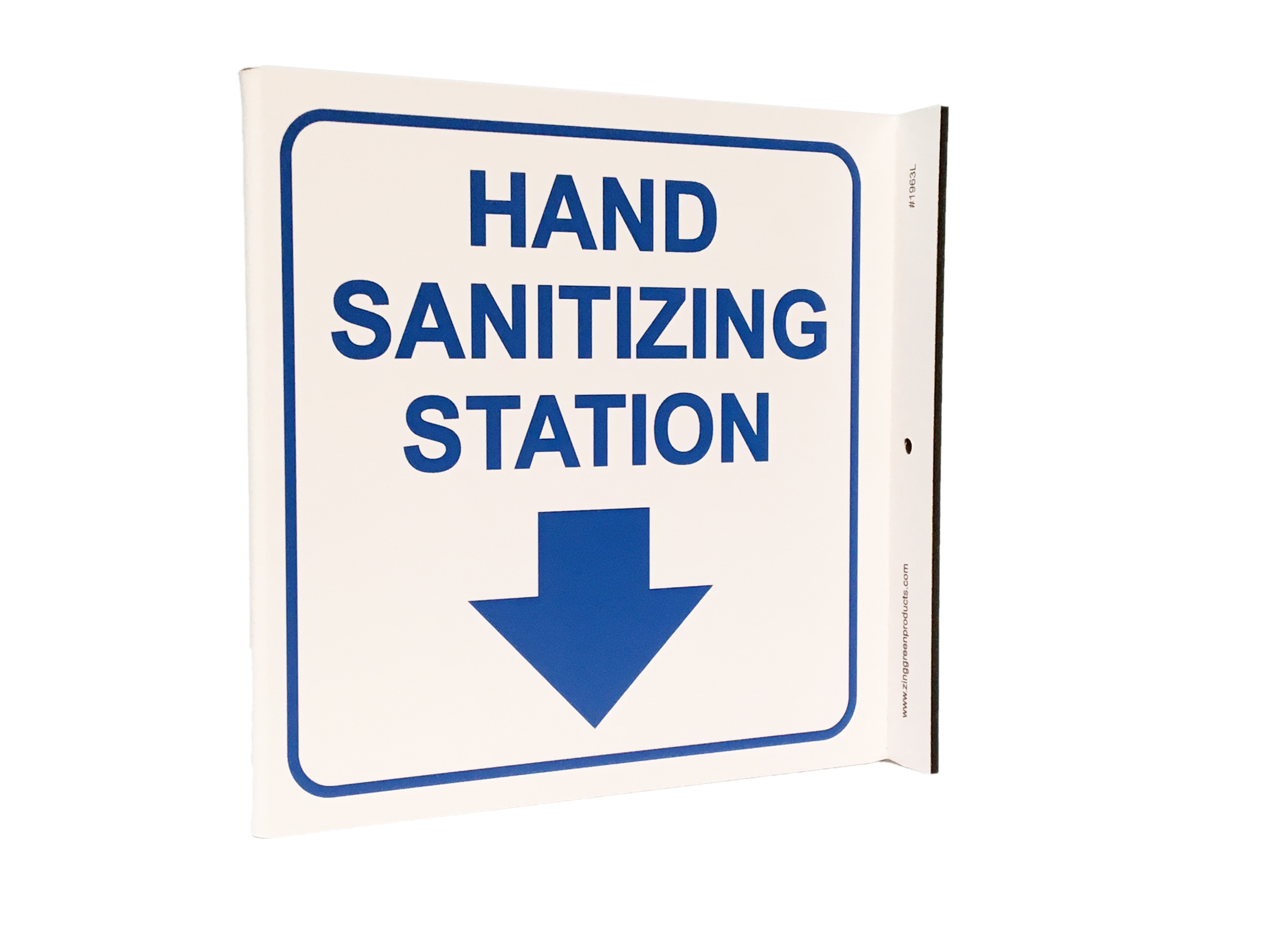 Projecting L Sign, Hand Sanitizing Station, 7Hx2.5Wx7D, Recycled Plastic 