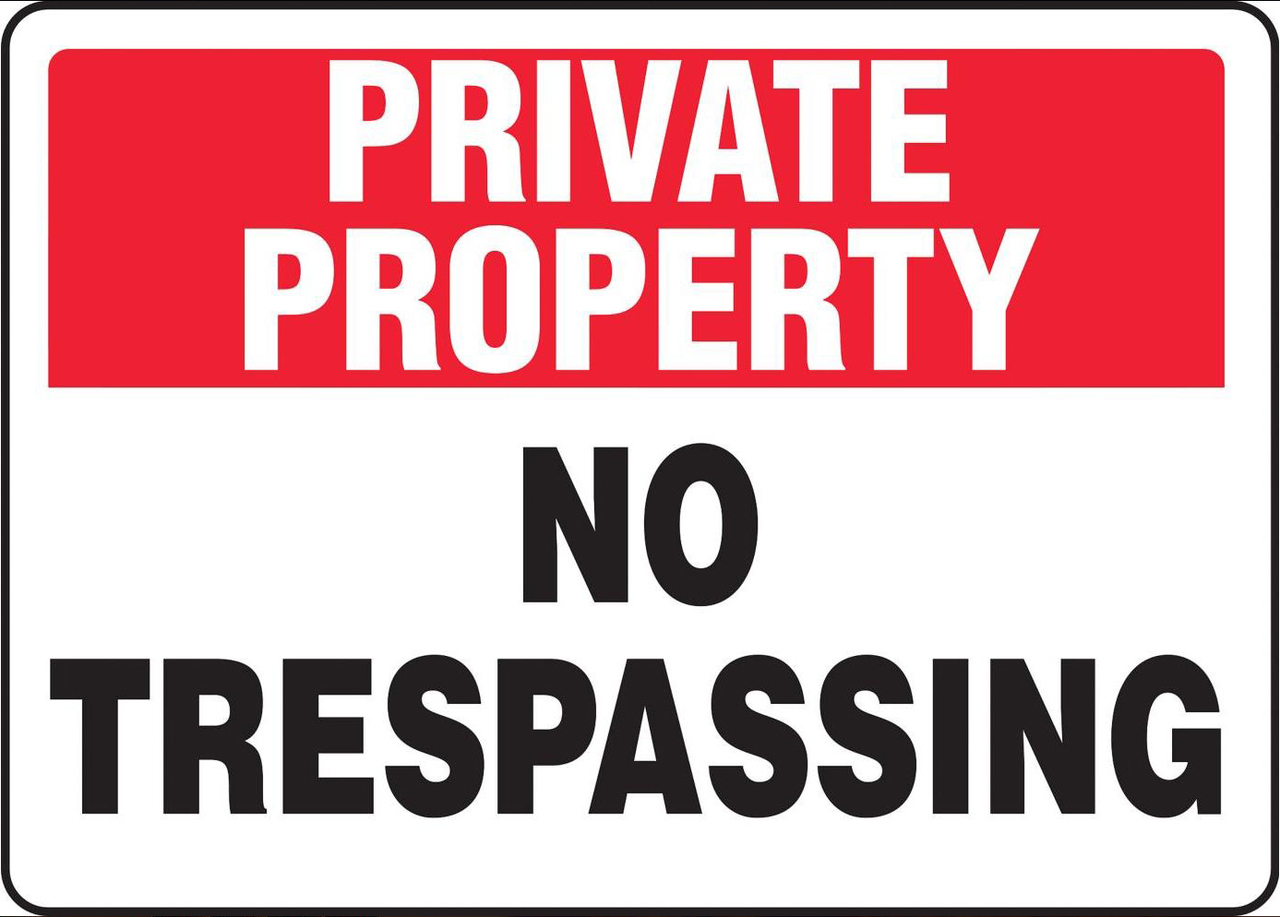 ZING Security Sign, Private Property, 10Hx14W, Recycled Aluminum 