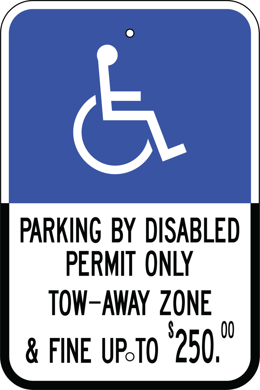 ZING 2686 Eco Parking Sign, Handicapped Parking Disabled Permit, S. Florida, 18Hx12W, Engineer Grade Prismatic, Recycled Aluminum 