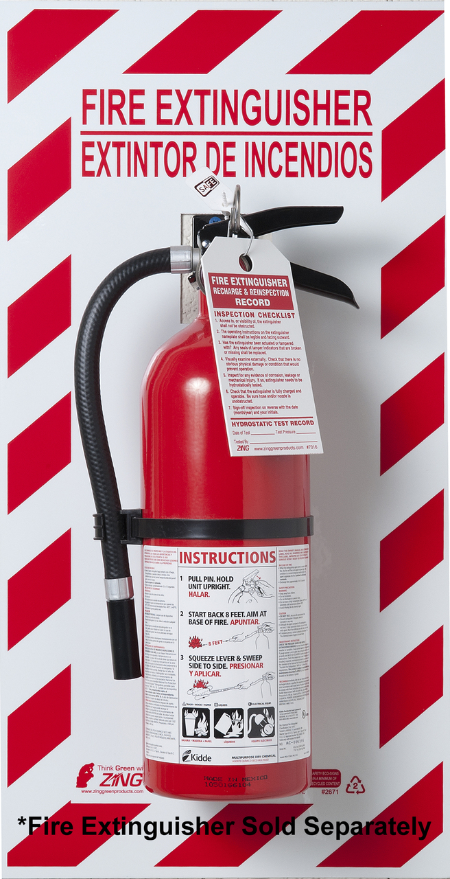 ZING 2671 Fire Extinguisher Back Plate, Glow in the Dark 