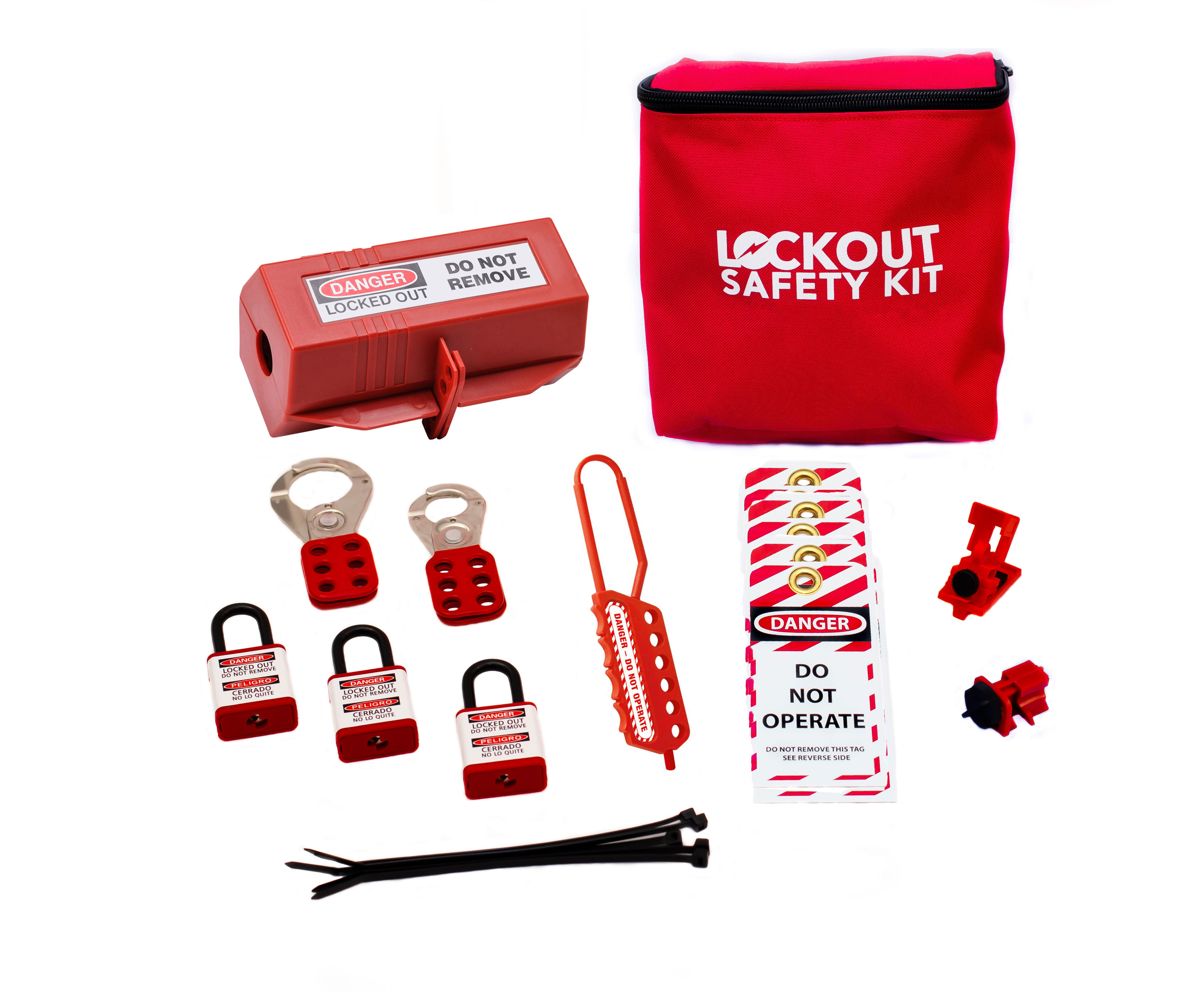 Personal Lockout Tagout Kit, Portable Fabric Pouch 